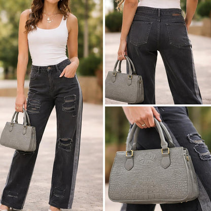 Bag Grey Leather Corckodile texture