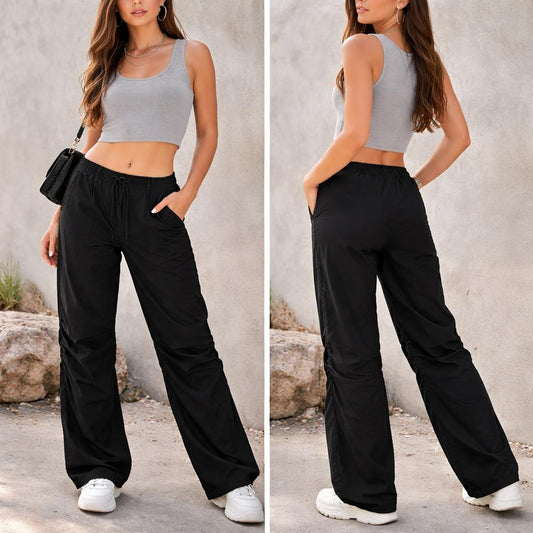 Black pant with center sockets and string