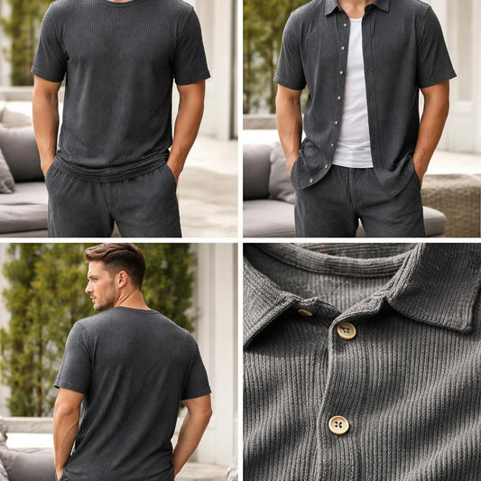 Light black Short and chemise set (Cotton Lines)