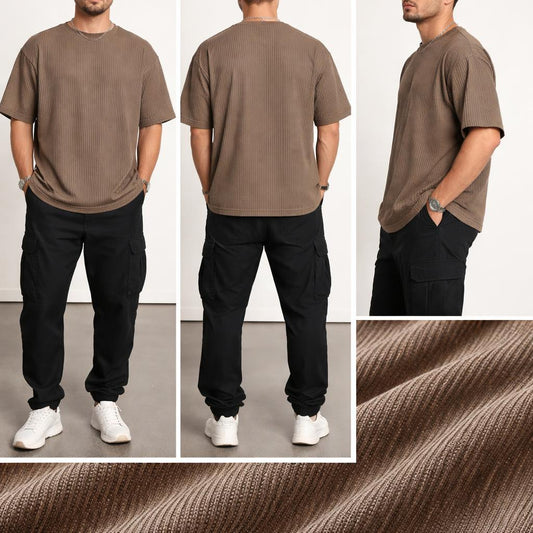Meshed Dark Brown T shirt