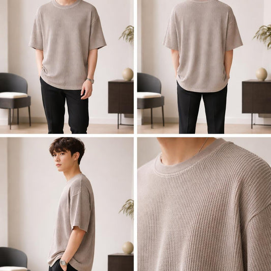 Meshed Light Brown T-Shirt