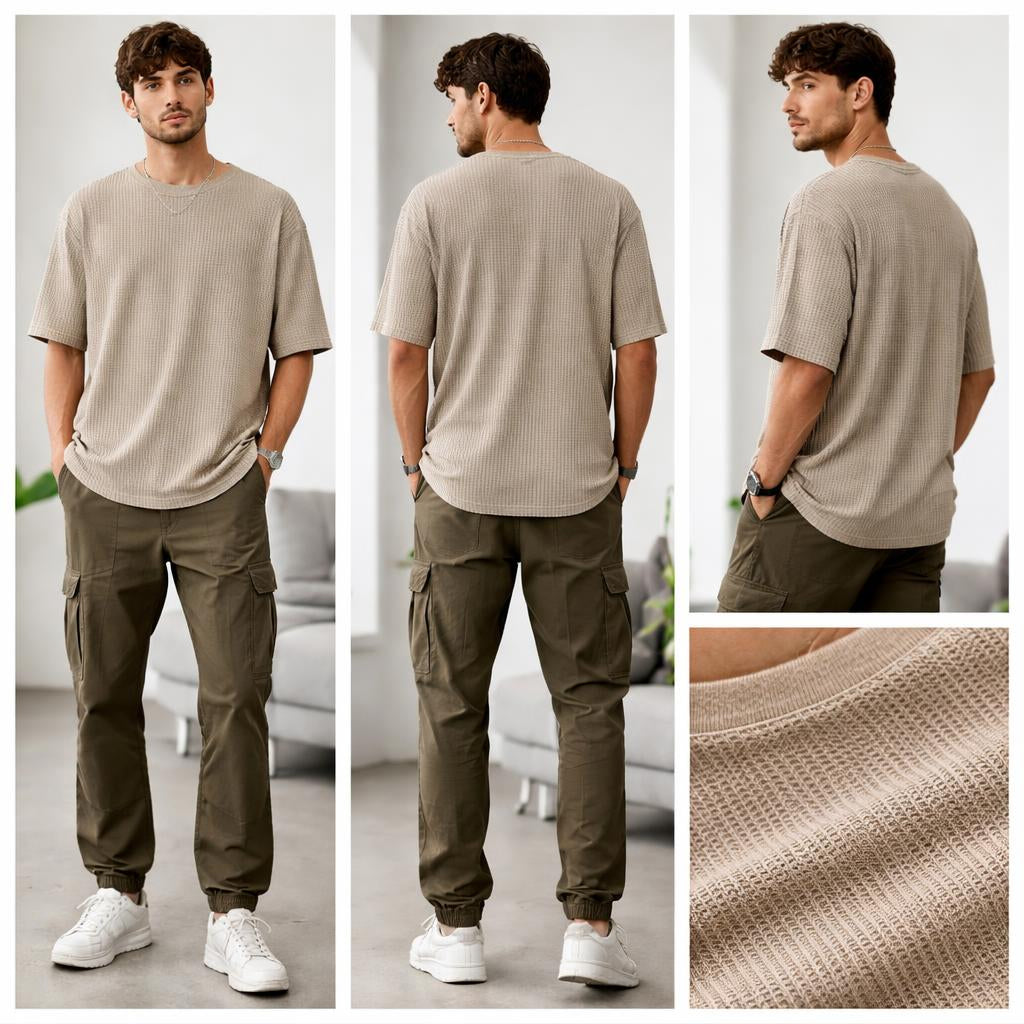 Meshed Light Brown T-Shirt