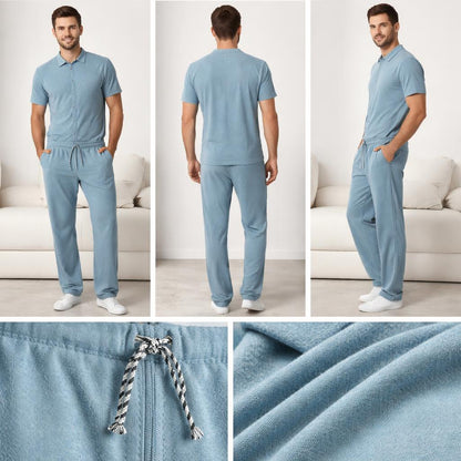 Sea blue Pant and Chemise set (Cotting lines)
