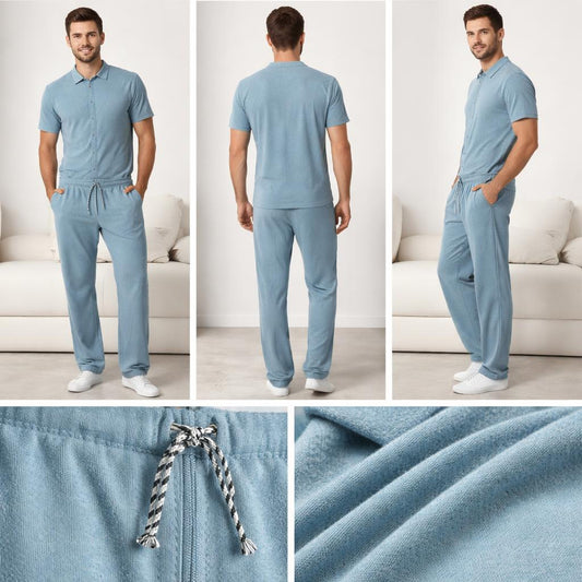 Sea blue Pant and Chemise set (Cotting lines)