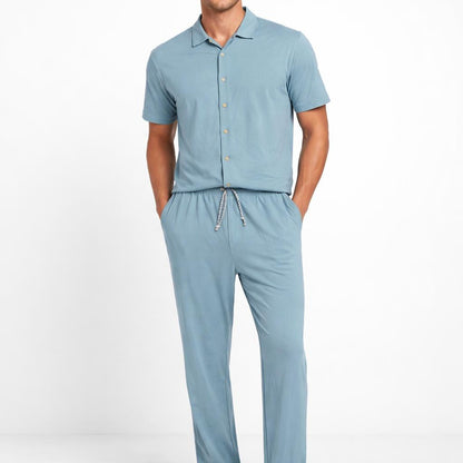 Sea blue Pant and Chemise set (Cotting lines)